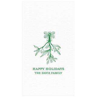 Personalization by Caspari Mistletoe Family Name Personalized Guest Towel Napkins MISTLETOEGUEST-PL