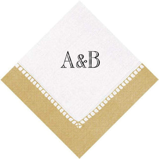 Personalization by Caspari Personalized Double Initial Linen Border Cocktail Napkins PG_2INITIAL_LINBORDER_COCKTAIL