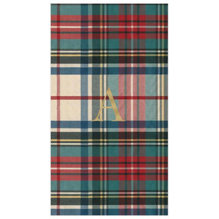 Personalization by Caspari Personalized Single Initial Dress Stewart Tartan Guest Towel Napkins PG_INITIAL_DSTARTAN_GUEST