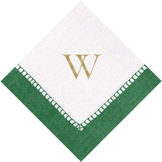 Personalization by Caspari Personalized Single Initial Linen Border Cocktail Napkins PG_INITIAL_LINBORDER_COCKTAIL