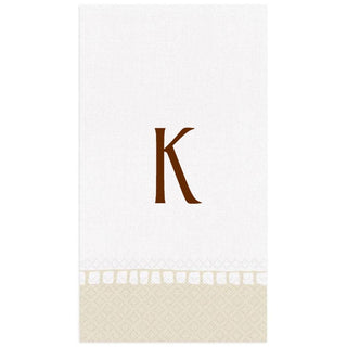 Personalization by Caspari Personalized Single Initial Linen Border Guest Towel Napkins PG_INITIAL_LINBORDER_GUEST