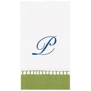 Personalization by Caspari Personalized Single Initial Linen Border Guest Towel Napkins PG_INITIAL_LINBORDER_GUEST