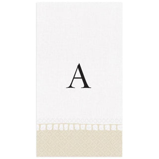 Personalization by Caspari Personalized Single Initial Linen Border Guest Towel Napkins PG_INITIAL_LINBORDER_GUEST