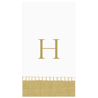 Personalization by Caspari Personalized Single Initial Linen Border Guest Towel Napkins PG_INITIAL_LINBORDER_GUEST