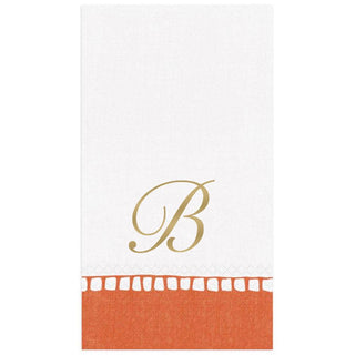 Personalization by Caspari Personalized Single Initial Linen Border Guest Towel Napkins PG_INITIAL_LINBORDER_GUEST