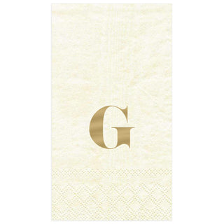 Personalization by Caspari Personalized Single Initial Moiré Guest Towel Napkins PG_INITIAL_MOIRE_GUEST