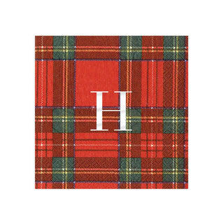 Personalization by Caspari Personalized Single Initial Royal Plaid Cocktail Napkins PG_INITIAL_RPLAID_COCKTAIL