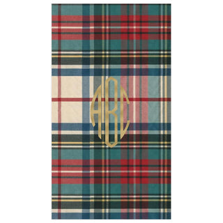 Personalization by Caspari Personalized Monogram Dress Stewart Tartan Guest Towel Napkins PG_MONO_DSTARTAN_GUEST