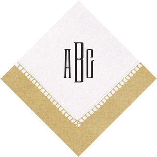 Personalization by Caspari Personalized Monogram Linen Border Cocktail Napkins PG_MONO_LINBORDER_COCKTAIL