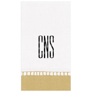 Personalization by Caspari Personalized Monogram Linen Border Guest Towel Napkins PG_MONO_LINBORDER_GUEST