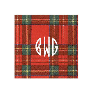 Personalization by Caspari Personalized Monogram Royal Plaid Cocktail Napkins PG_MONO_RPLAID_COCKTAIL