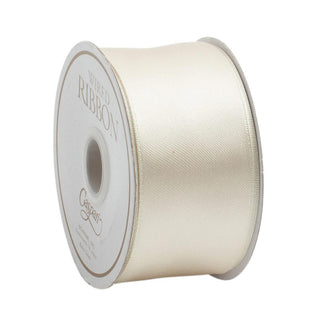 Caspari Solid Ivory Satin Wired Ribbon - 9 Yard Spool R693