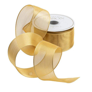 Caspari Sheer Gold Wired Ribbon - 9 Yard Spool R720