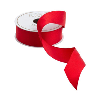 Caspari Narrow Red Satin Wired Ribbon - 8 Yard Spool R859