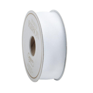 Caspari Narrow White Grosgrain Wired Ribbon - 8 Yard Spool R873