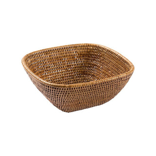 Caspari Medium Rattan Modern High Bowl in Dark Natural - 1 Each RS.1043