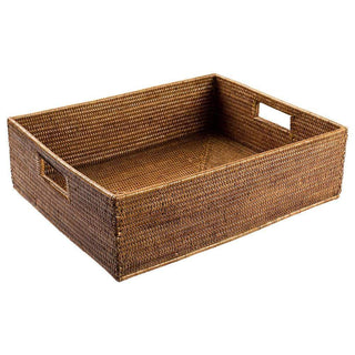 Caspari Rattan Rectangular Deep Tray in Dark Natural - 1 Each RT.34