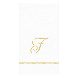 Caspari Hemstitch Script Single Initial Paper Guest Towel Napkins - 20 Per Package 1 Pack / 20 Napkins / F S143G.F