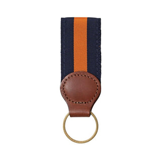 Barrons-Hunter Navy & Orange Key Ring with Leather Trim WG006KS