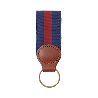 Barrons-Hunter Navy & Burgundy Key Ring with Leather Trim WG201KS