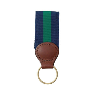 Barrons-Hunter Navy & Green Key Ring with Leather Trim WG205KS