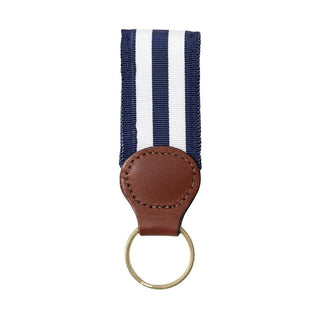 Barrons-Hunter Navy & White Key Ring with Leather Trim WG213KS